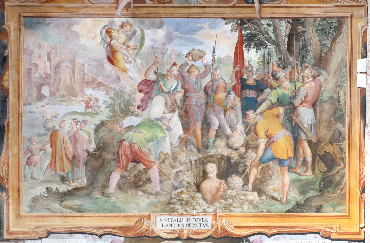 Lapidazione entro una fossa di san Vitale - Chiesa dei SS. Vitale e Compagni Martiri In Fovea
